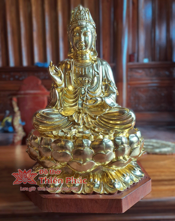 Tượng quan âm bồ tát dát vàng