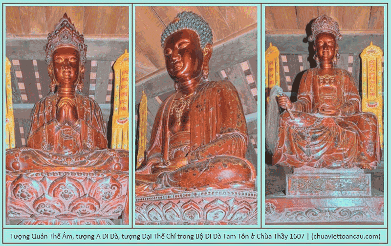 Cách bố trí tượng ban Tam Bảo trong chùa