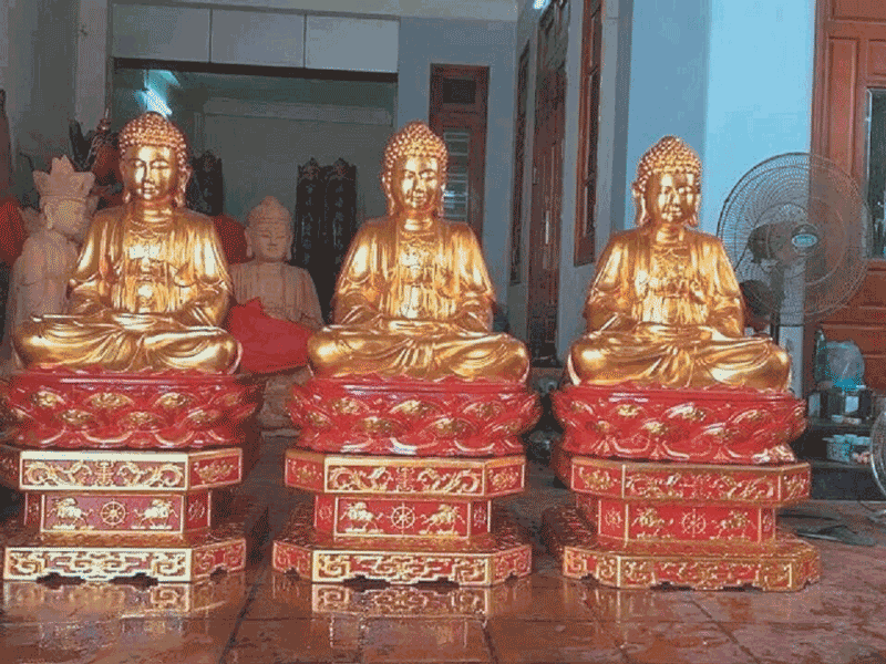 Cách bố trí tượng ban Tam Bảo trong chùa
