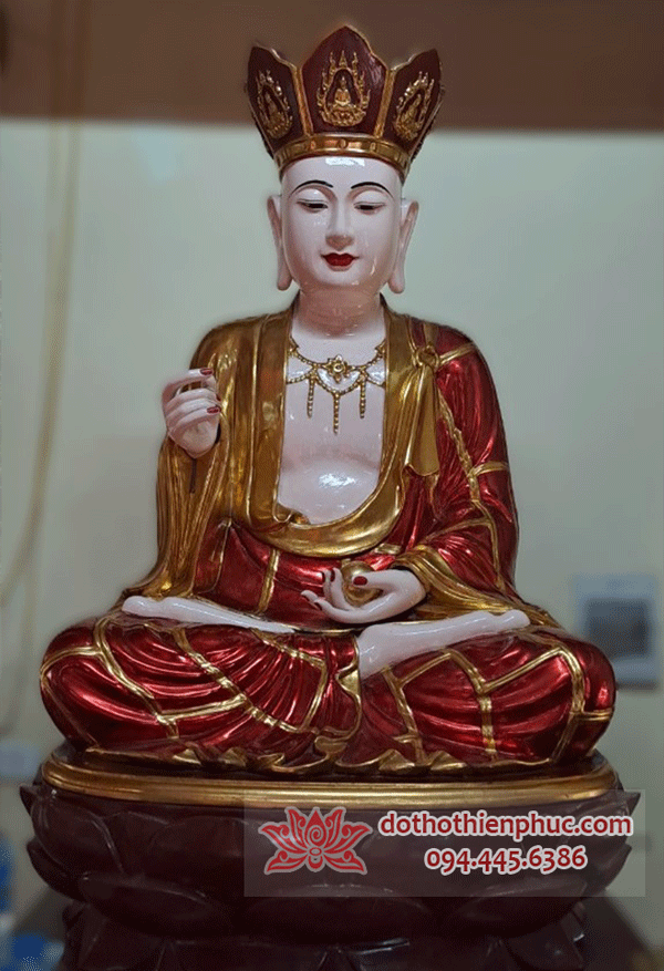 Tượng Địa Tạng Vương Bồ Tát Ngồi Gỗ Mít